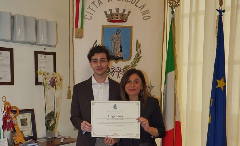 Luigi Zeno premiato dalla Città di Ercolano: il riconoscimento a un talento delle produzioni nazionali e internazionali