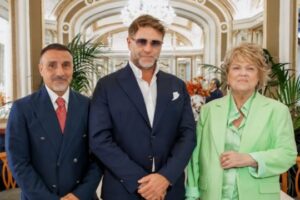Giuseppe Barretta e Aroldo Curzi Mattei alla presentazione del Forum Il Metodo Mattei 2026 a Napoli