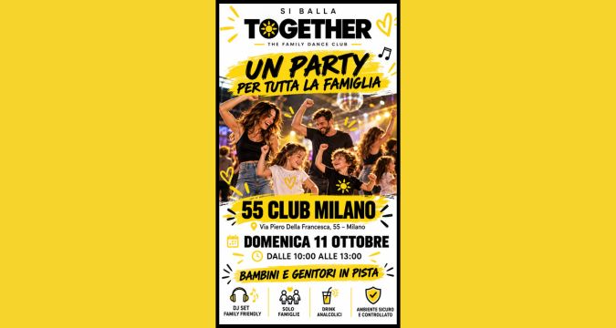 Si Balla Together, famiglie in pista al 55 Milano per il nuovo format diurno